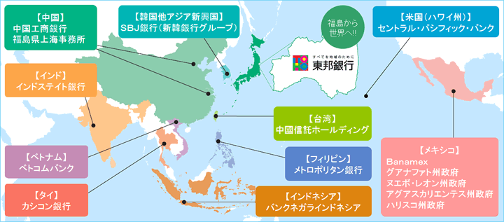 東邦銀行の海外事業支援に係る連携・業務提携先