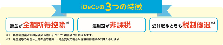 iDeCoの3つの特徴